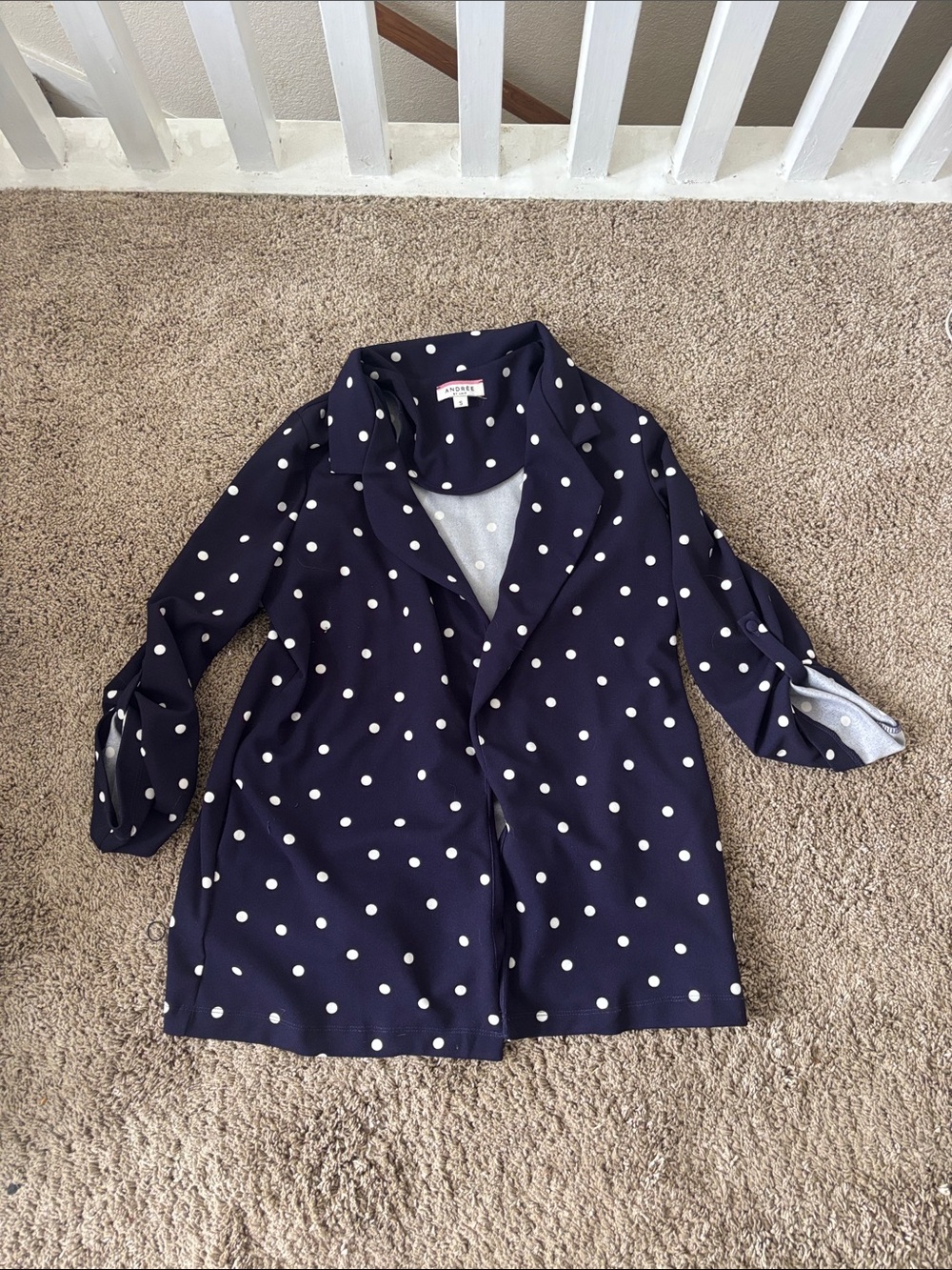 Polka Dot Navy Women's Lightweight Jacket